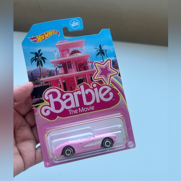 Barbie The Movie 2023 Hot Wheels Collectible Car Pink 1956 Corvette Convertible - Picture 2 of 9